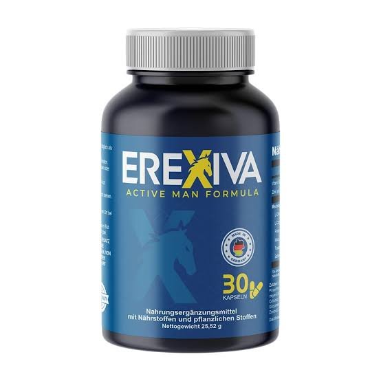 Eine Dose Erexiva Nahrungsergänzungsmittel für die tägliche Anwendung.